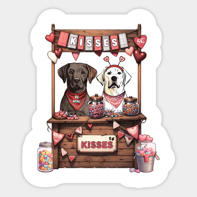 My Labrador Retriever Is My Valentine Sticker by Zaaa Amut Amut Indonesia Zaaaa